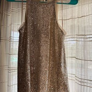 Vestique Gold Sequin Top